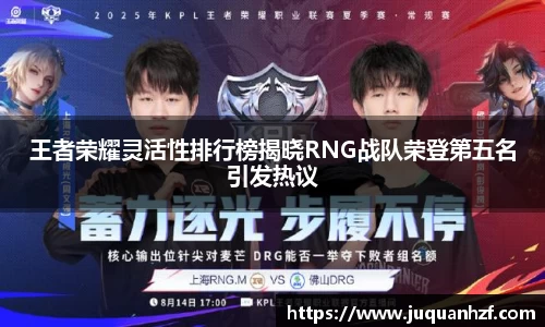王者荣耀灵活性排行榜揭晓RNG战队荣登第五名引发热议