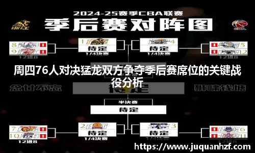 xc体育周四76人对决猛龙双方争夺季后赛席位的关键战役分析